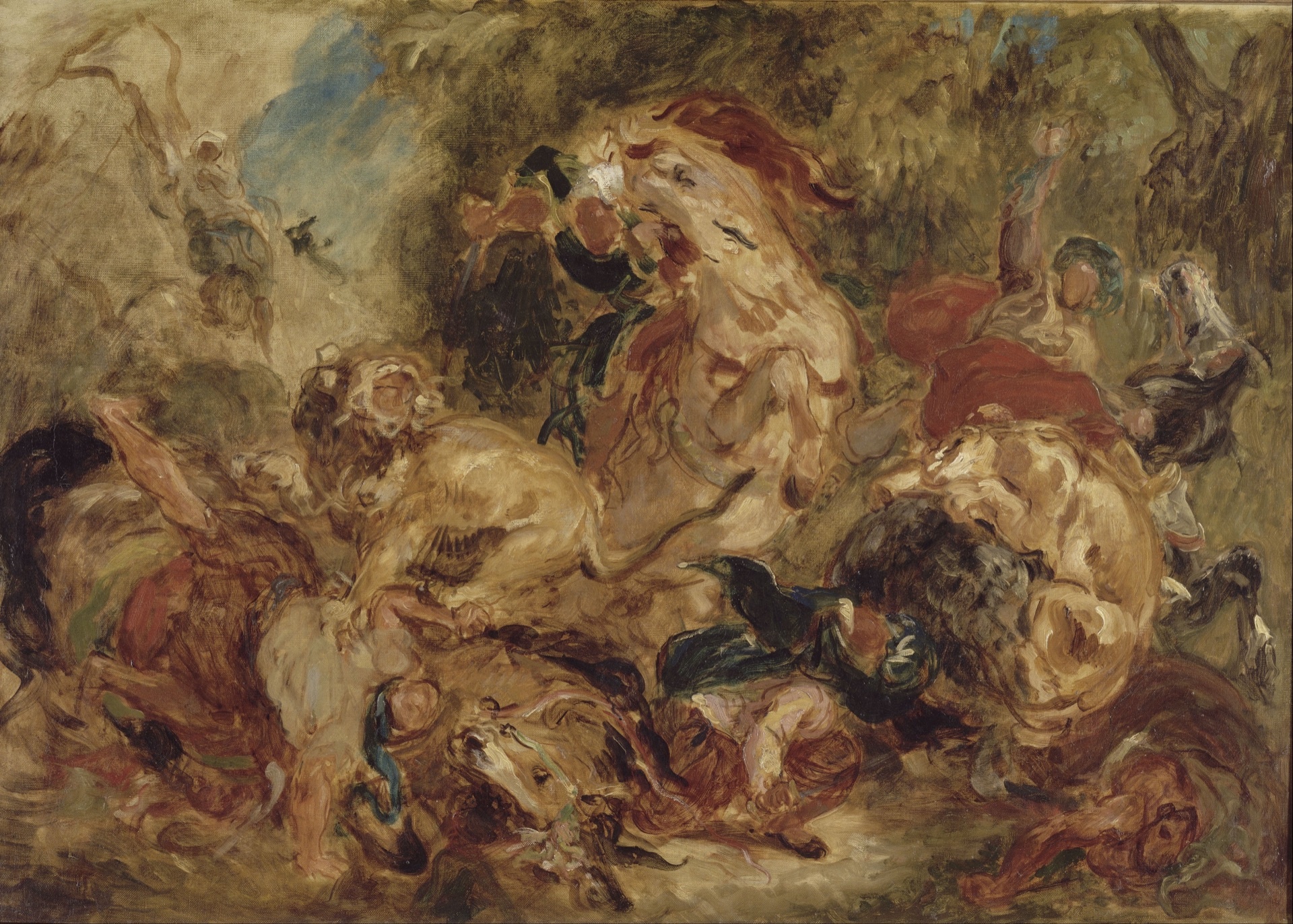 Eugène Delacroix — The Lion Hunt, 1855